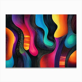 Colorful 3d Depicting Different Colorful Shapes Canvas Print