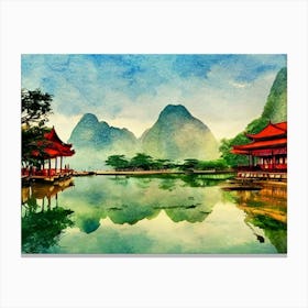 Enigma Of The Silent Pagoda Canvas Print