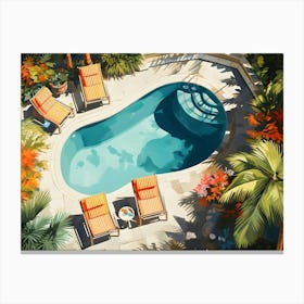 Backyard Pool Delight 1 Canvas Print