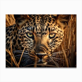 African Leopard Close Up Realism 1 Canvas Print