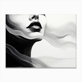 Silence Abstract Black And White 14 Canvas Print
