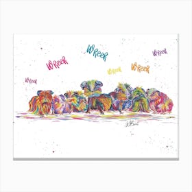 Colourful Guinea pigs in a row Canvas Print