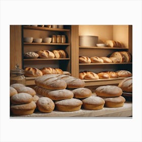 Cozy bakery shelves Canvas Print