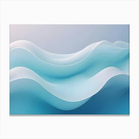 Abstract Image Of Flowing, Blue And White Waves, Creating A Soft And Elegant Background Canvas Print