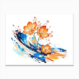 Abstract Paint Splash Flower Arrangement 3 Canvas Print