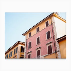 Pastel Houses In Bologna Italy Canvas Print