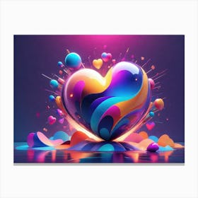 Colorful Heart Creative Art Print 43 Canvas Print