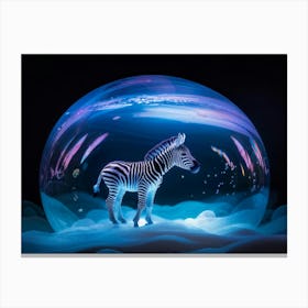 Zebra In A Bubble Canvas Print