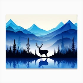 Deer In The Mountains Canvas Print