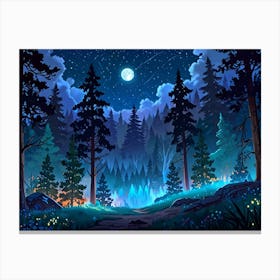 Forest Night Leinwandbild