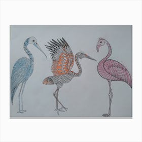 Flamingos Canvas Print