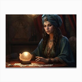 Woman With A Crystal Ball Canvas Print
