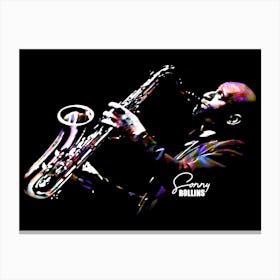 Sonny Rollins American Jazz Saxophonist Colorful Leinwandbild