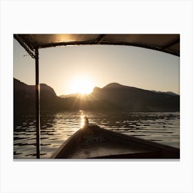 Sunset On The Lake During A Boat Trip Canvas Print