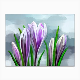 Abstraction Flowers Crocuses Canvas Print