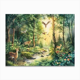 Deer In The Forest 9 Canvas Print