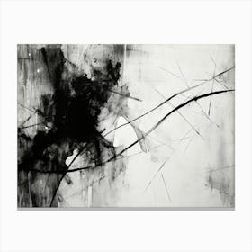 Connection Abstract Black And White 7 Canvas Print