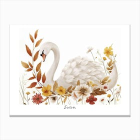 Little Floral Swan 4 Poster Canvas Print