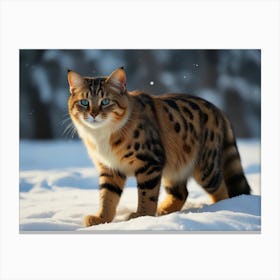 Snow Cat Canvas Print