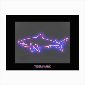 Neon Pink Tiger Shark Poster 5 Canvas Print