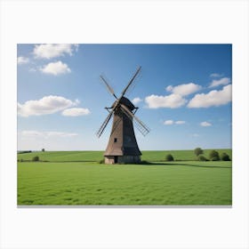 Windmill In A Field Canvas Print