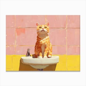 Bathroom Cats 6 Canvas Print