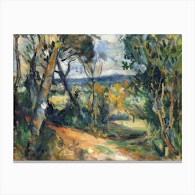 Morning Mist Painting Inspired By Paul Cezanne Canvas Print