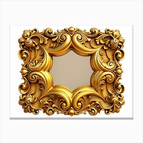 Golden Square Frame With Intricate Details Canvas Print