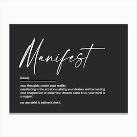 Manifest Definition Art Print Canvas Print