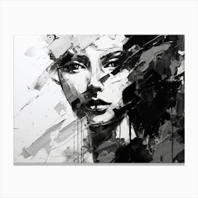 Fractured Identity Abstract Black And White 4 Canvas Print