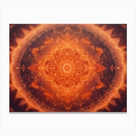 A Vibrant And Intricate Mandala, With Orange And Golden Accents, Creating A Spiritual And Mystical Design On A Dark Background 1 Canvas Print