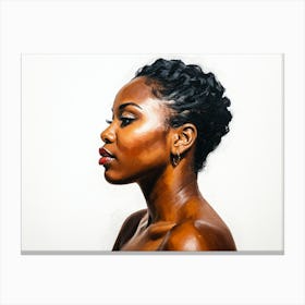 Side Profile Of Beautiful Woman Oil Painting 169 Canvas Print