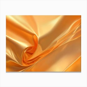 Abstract Image Of A Golden Satin Fabric With Soft Folds And Curves Canvas Print