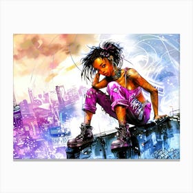 Little Miss Violet - Urban Expression Canvas Print