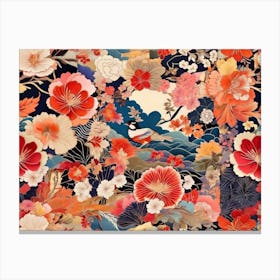 Asian Floral Print Canvas Print