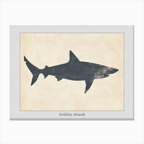 Goblin Shark Silhouette 2 Poster Canvas Print