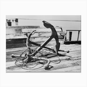 Anchors On Dock, Burrwood, Louisiana By Russell Lee Canvas Print