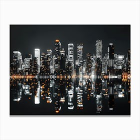 City Skyline At Night 1 Canvas Print