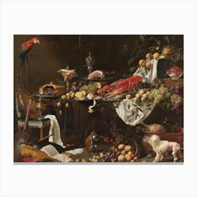 Banquet Still Life, Adriaen Van Utrecht Canvas Print