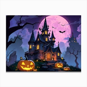 Halloween Castle Canvas Print