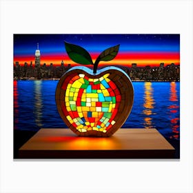 Apple Stained Glass Canvas Print