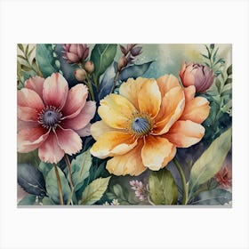 Watercolor Flowers 4 Canvas Print