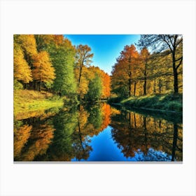 Serene Autumn Reflections 9 Canvas Print