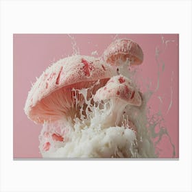 Pink Mushroom Splash Canvas Print