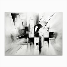 Transformation Abstract Black And White 7 Canvas Print