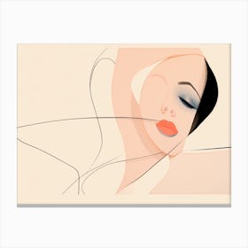 Illustration Of A Woman'S Face Canvas Print