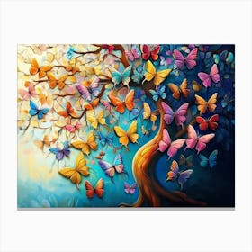 3d Butterfly Tree Canvas Print