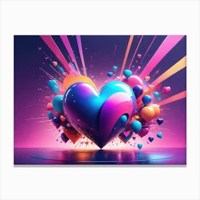 Colorful Heart Creative Art Print 14 Canvas Print