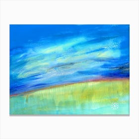 Summer Sky - blue green teal landscape nature contemporary Canvas Print