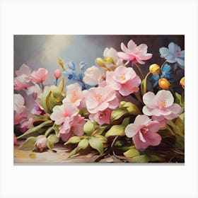 Spring Flowers Oil Painting 01 Canvas Print